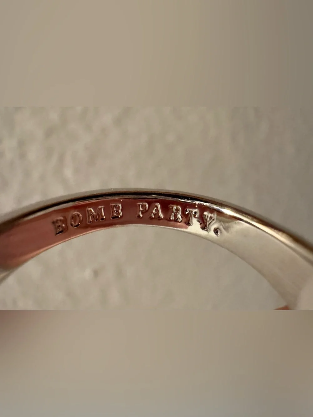 Bomb Party ‘Feel The Breeze’ Size 6 Rhodium Plated Silver-Tone Ring
